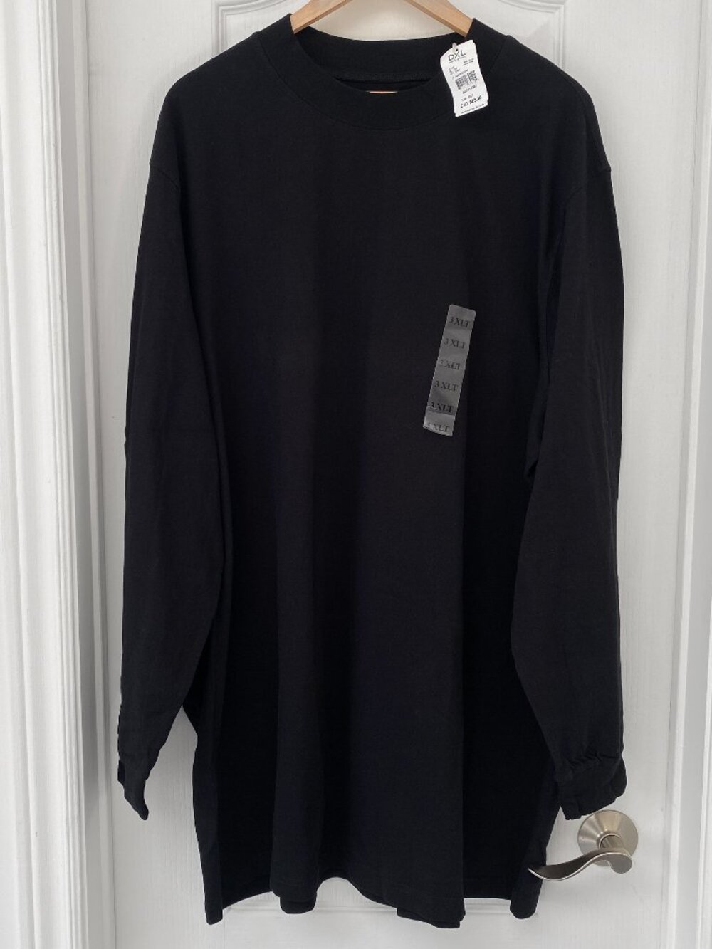 Harbor Bay Men's 3XLT Black Long Sleeve T-Shirt Big & Tall Crew Neck NWT